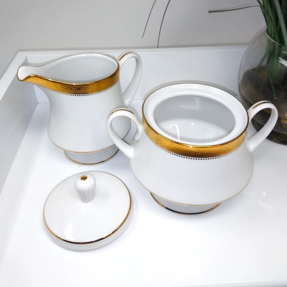 Noritake 4276 Signature Gold, Cream & Sugar Set